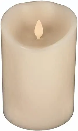 RAZ IMPORTS INC Push Flame Flameless Battery Operated LED Pillar Candle Ivory 4.5"x 5.5" for Home Décor, Holiday and Gift