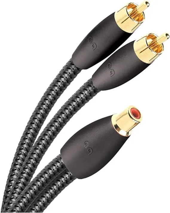 AudioQuest Y splitter - one RCA female to two RCA male 6in (15.24cm) cable