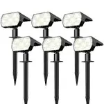 NYMPHY Solar Lights Outdoor Waterproof IP68, 56 LED 3 Lighting Modes Solar Powered Garden Yard Spot Solar Lights for Outside Landscape- 6 Pack (Cool White)