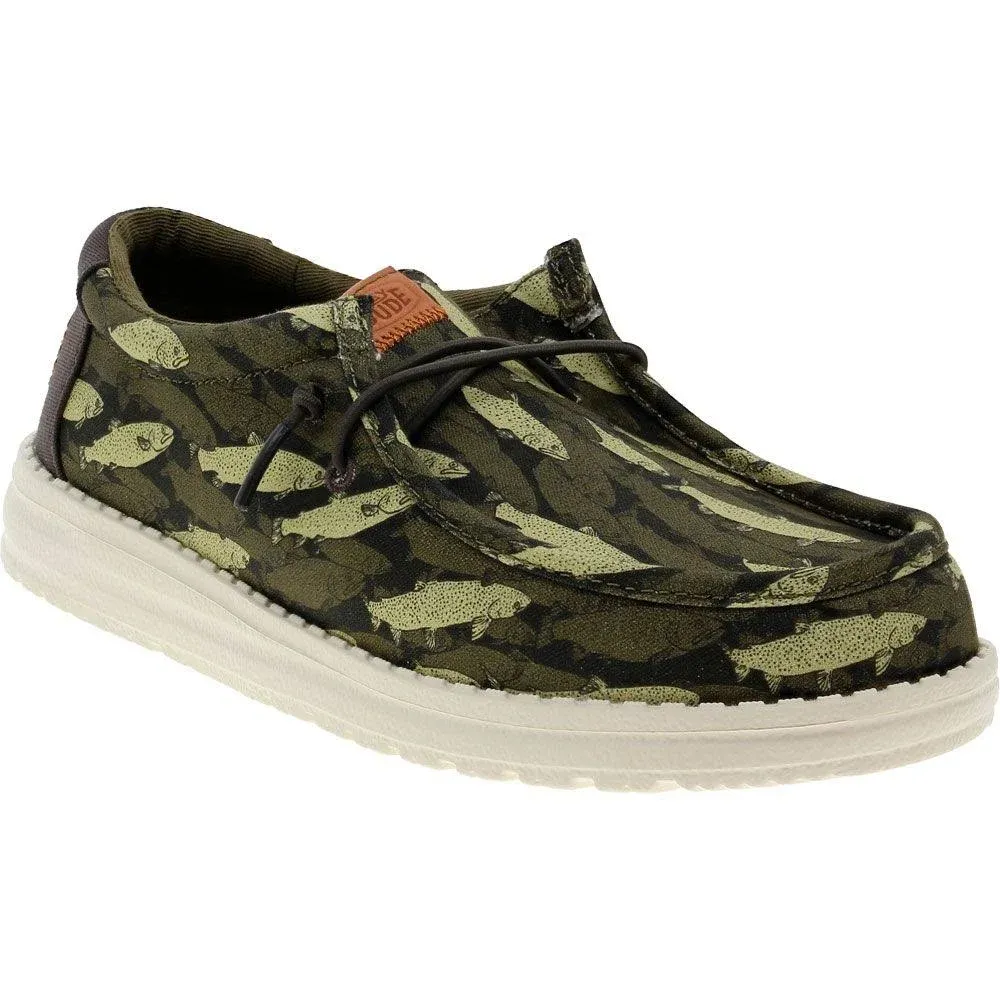 Wally Youth Fish Camo - Olive