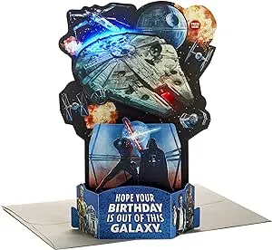 Hallmark Paper Wonder Star Wars Pop Up Birthday Card with Music (Out of this Galaxy, Plays Star Wars Theme), May the 4th