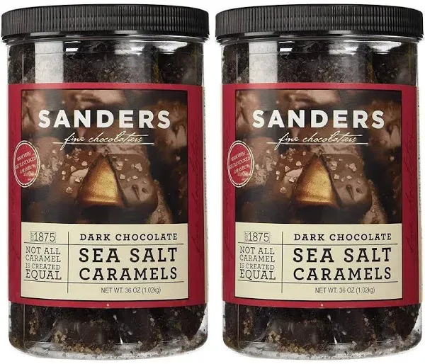 Sanders Dark Chocolate Sea Salt Caramels - Each 36 oz (2.25 Lbs ) - Pack of 2