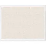 U Brands Farmhouse Linen Bulletin Board, 40"x30", White Wood Style Frame, Industrial Grade Pinning Surface