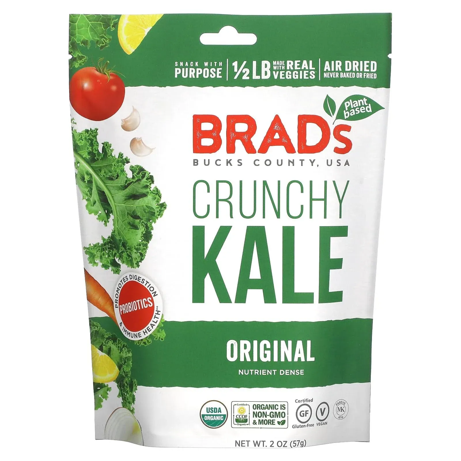 Brad's Plant Based, Crunchy Kale, Original , 2 oz (57 g)