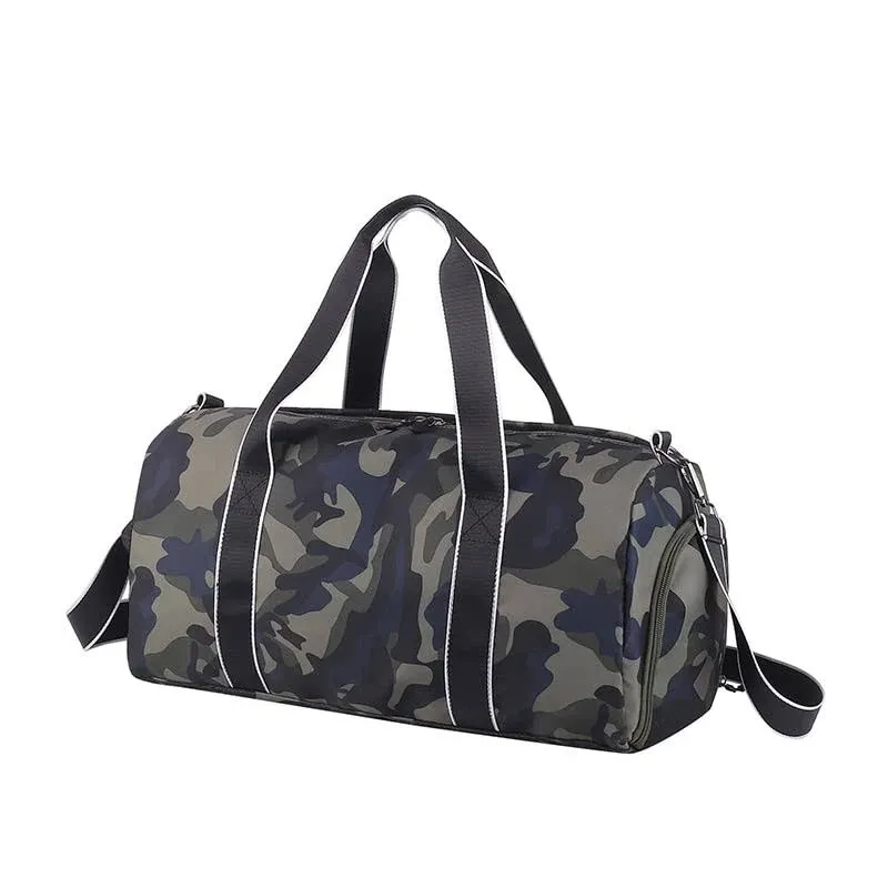 Kids Overnight Duffle Bag Girls Boys Sports Gym Bag with Shoe Compartment Wet Pocket Camouflage travel bag (ArmyGreen)