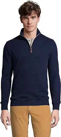 Lands' End Men's Tall Bedford Rib Quarter Zip Sweater