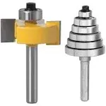 Eyech 1/4 Inch Shank Rabbet Router Bit Set with 6 Bearings Rabbeting Router B...