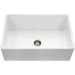 Houzer Platus PTG-4300 33" Apron Front Single Bowl Fireclay Kitchen Sink, White