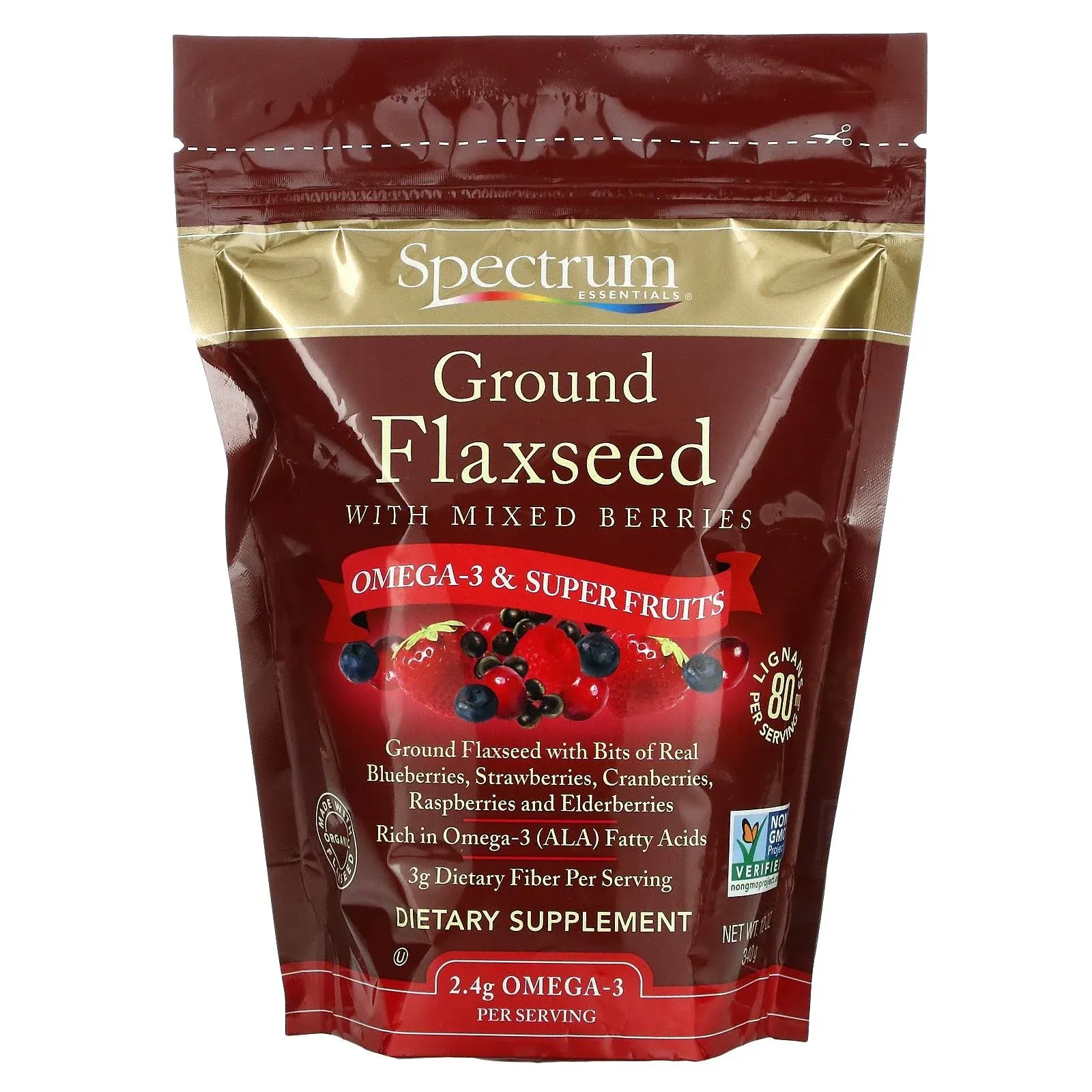 Spectrum Essentials Flaxseed with Mixed Berries, Ground - 12 oz