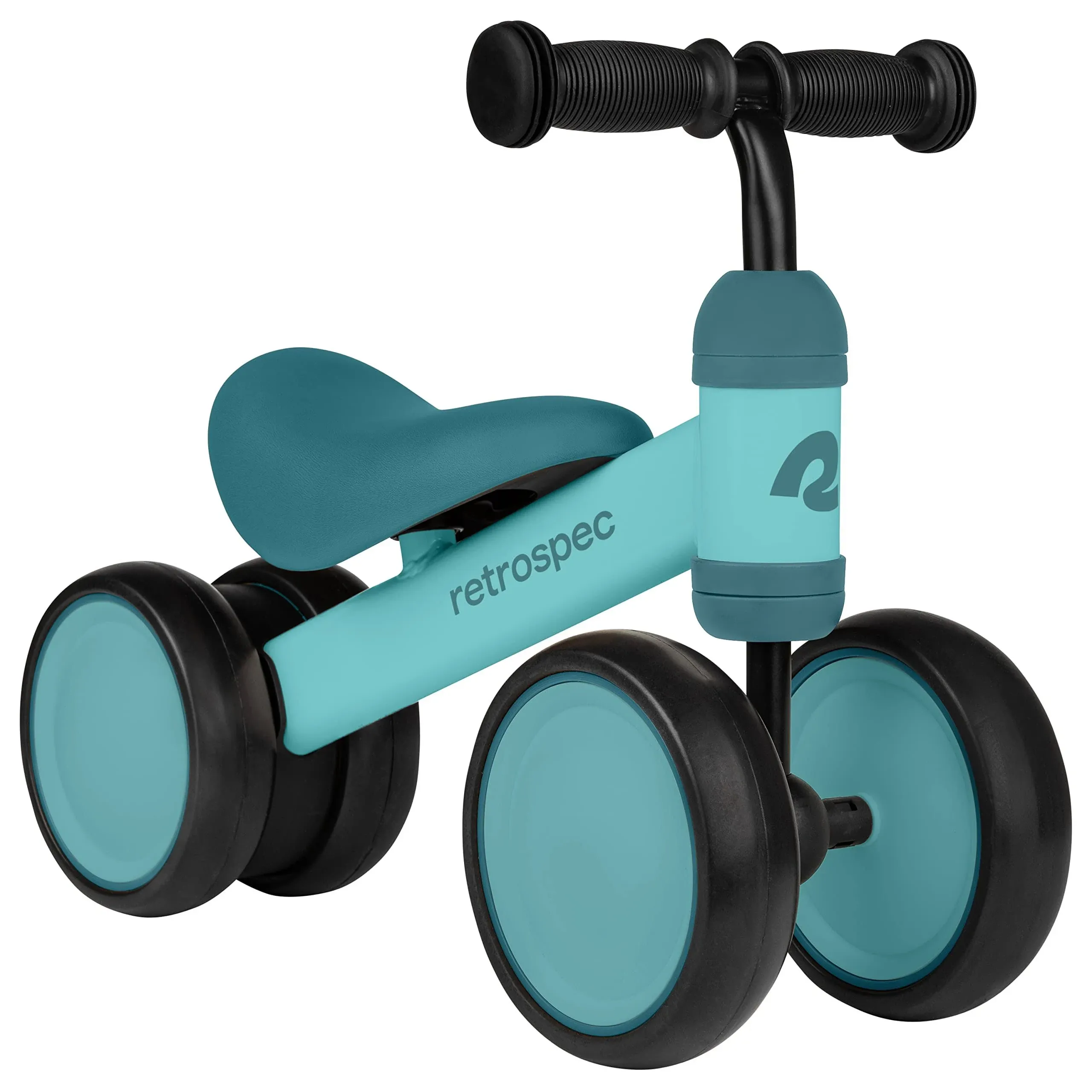 Retrospec Cricket Baby Walker Balance Bike with 4 Wheels for Ages 12-24 Months