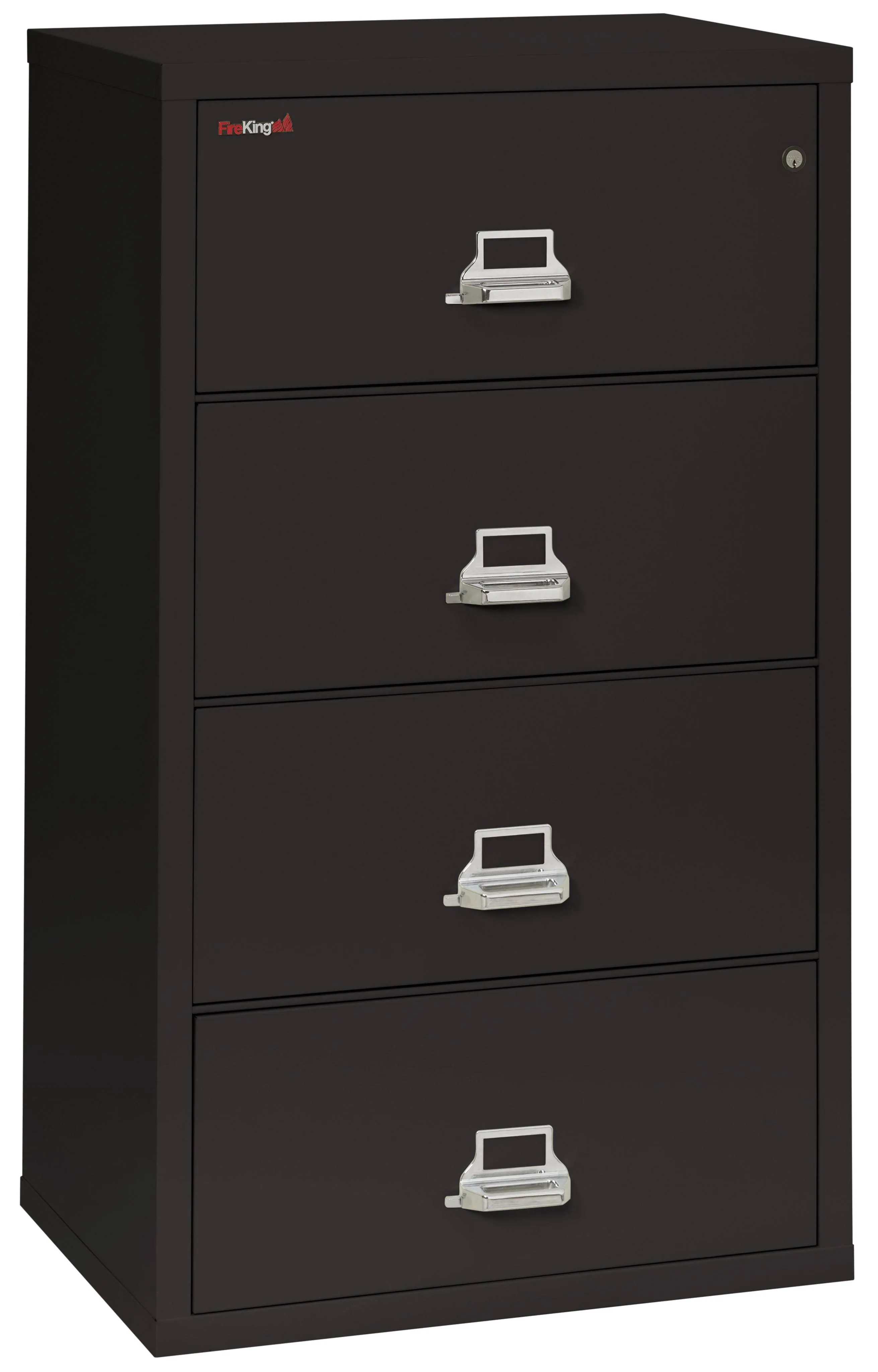 FireKing Fireproof Lateral File Cabinet 4 Drawer Black