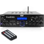 Pyle Wireless Bluetooth Power Amplifier System 200W Dual Channel Sound Audio Stereo Receiver w/USB