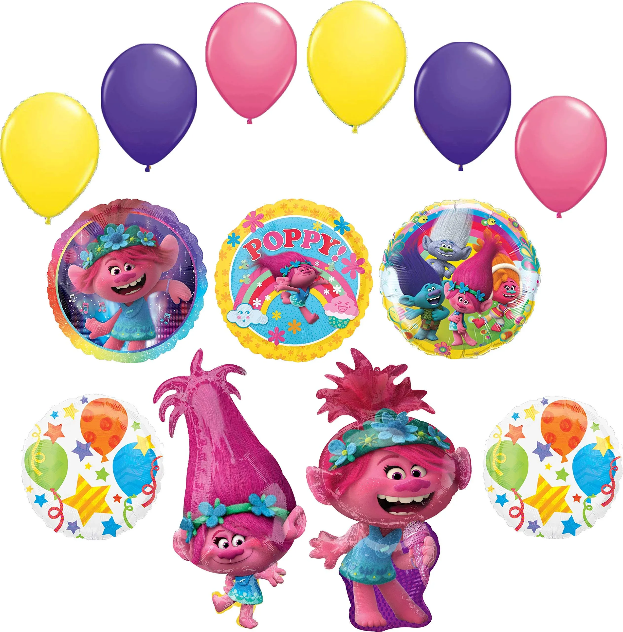 Mayflower Products Trolls World Tour Party Supplies Poppy's Birthday Balloon ...