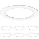 Sunco 6 Pack Goof Rings for 6 Inch Recessed Lights White Can Light Goof Trim Ring, Outer Diameter 8.6-inch, Inner Diameter 6.2-inch, Durable Plastic Design, Matte Finish, Flush Mount