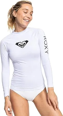 Roxy Women's Rash Guard Whole Hearted UPF 50+Long Sleeve Sun Protection Swim Shirt-Quick Dry Rashguard