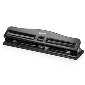 Heavy Duty Desktop 3-Hole Paper Punch Black