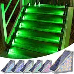 Solar Stair Lights 6 Pack, 7 Fixed Colors, Solar Step Lights Outdoor Waterproof 