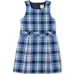 Lands' End School Uniform Girls Plaid Jumper Top of Knee - 10 - Clear Blue Plaid