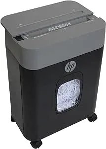 HP - Crosscut Paper Shredder, 8-Sheet Manual Feed, Shreds Credit Cards & Staples, Heavy Duty Paper Shredder for Home Use with 3.4 Gallon Basket