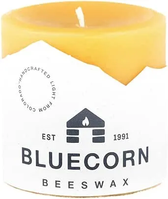 Bluecorn Beeswax 100% Pure Raw Beeswax Pillar: 3"x 3"