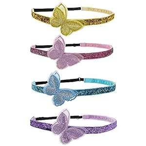 Frog Sac 4-Pack Adjustable Glitter Butterfly Headbands