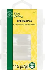 Dritz 3019 Flat Head Numbered and Directional Pins (115-Count), White