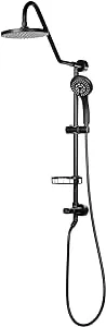 PULSE ShowerSpas 1011-lll-MB Kauai III Shower System, with 8" Rain Showerhead, 5-Function Hand Shower, Adjustable Slide Bar and Soap Dish, Matte Black Finish