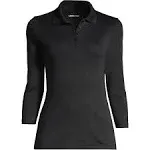 Lands' End Women's Supima Cotton 3/4 Sleeve Polo Shirt