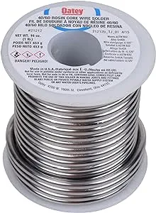 Oatey 21212 Rosin Leaded Core Solder, 1/8 in Dia, Silvery, 1 Lb, Grey