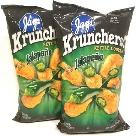 JAY'S BIG BAG JALAPENO KRUNCHERS Potato Chips 2 Pack 8oz bags