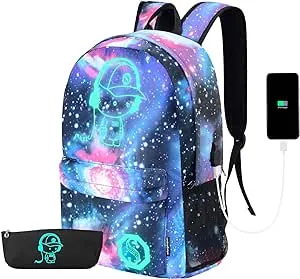 Hon Hai Age Galaxy School Backpack for Boys/Girls, Anime Luminous Backpack fo...