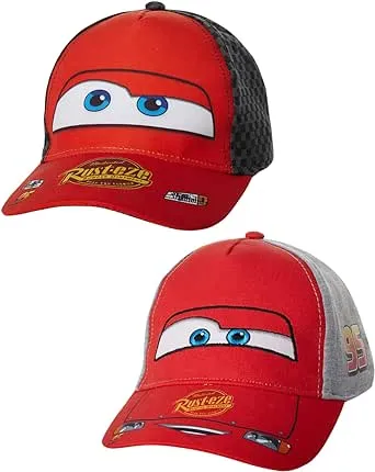 Disney Boys Baseball Hat, Lightning McQueen Adjustable Cap For Toddler 2-4 Or Kids Ages 4-7