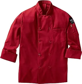 Red Kap Men's Long Sleeve Ten Button Chef Coat with Mimix and Oilblok