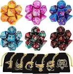 Dungeons And Dragons Dice 6 Sets With Pouch DD Toys Games Kids Lot Of 42 DnD US