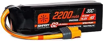 Spektrum 14.8V 2200mAh 4S 30C Smart LiPo G2: IC3, SPMX224S30, Medium