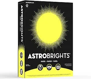 Neenah Paper Astrobrights Color Paper, 8.5” x 11”, 24 lb/89 gsm, Lift-Off Lemon, 500 Sheets (21018)