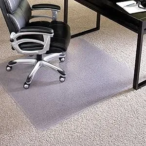 ES Robbins Extra High Pile Carpet Chair Mat, Square 60"x60", Beveled Edge