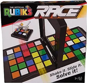 Rubik's Race, Classic Fast-Paced Strategy Sequence Brain Teaser Travel Board Game Two-Player Speed Solving Face-Off, Packaging May Vary, for Adults & Kids Ages 7+