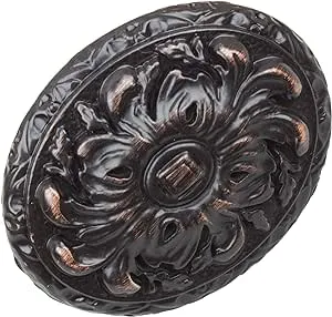 GlideRite Hardware 5710-ORB-10 2 inch Old World Ornate Oval Cabinet Knobs 10 Pack, Oil Rubbed Bronze Finish, 10 Count