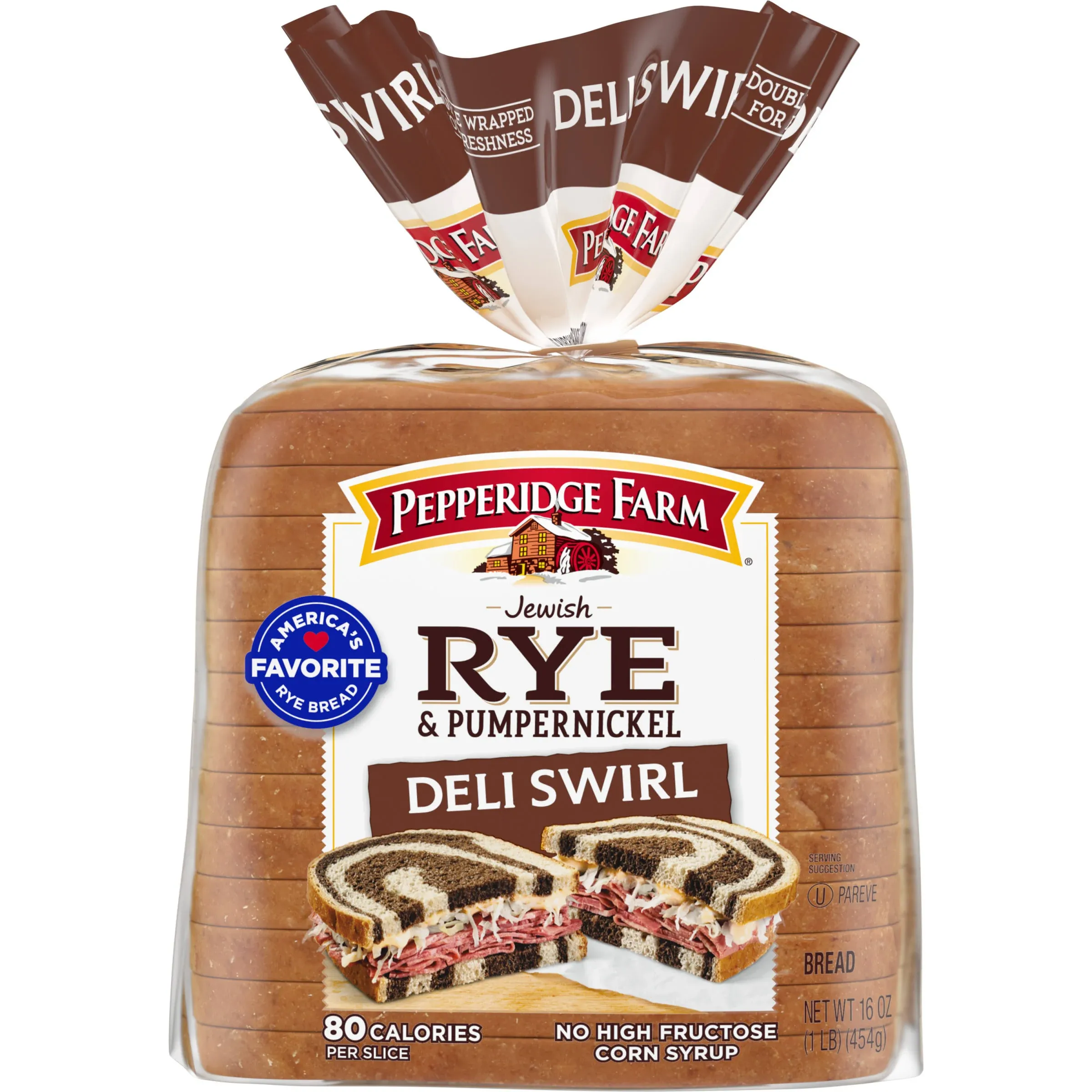 Pepperidge Farm Jewish Rye & Pumpernickel Deli Swirl Bread - 16 oz bag