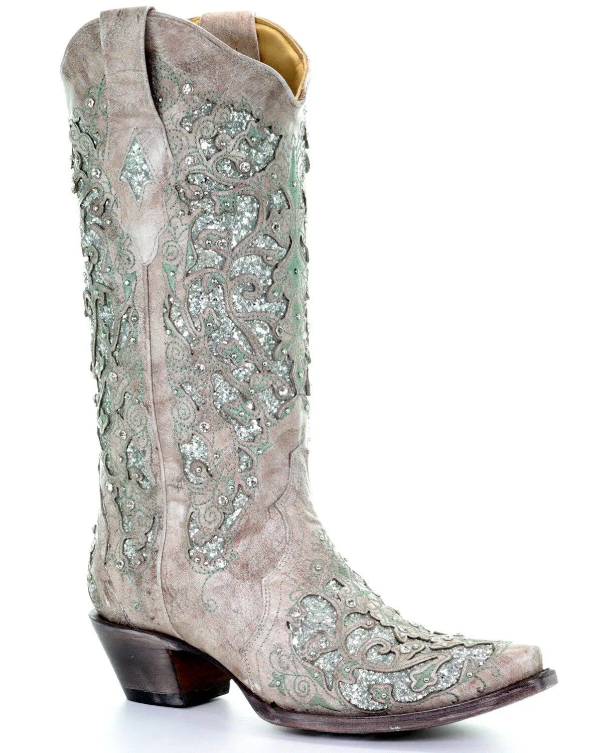 Corral Women's Glitter Inlay & Crystals Boots - Snip Toe