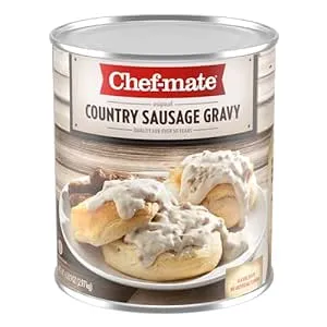 Chef-mate Country Sausage Gravy, Breakfast Sausage, Biscuits and Gravy, 6 lb 9 oz (#10 Can Bulk)