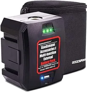 Goodsmann Portable Battery for Rechargeable 12V Spotlights and Flashlights with USB Cable and Storage Bag A201-01