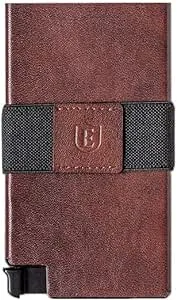 Ekster Senate Classic Brown Leather Slim Wallet for Men | RFID-Blocking Minimalist Wallet with Quick Card Access & Slim Profile