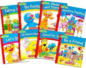 Sesame Street Elmo Manners Books for Kids Toddlers - Set of 8 Manners Books