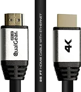 QualGear High Speed Long HDMI 2.0 Cable with Ethernet, 25 ft. QG-CBL-HD20-25FT