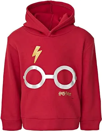 Harry Potter Big Boys Fleece Pullover Hoodie Red 18-20