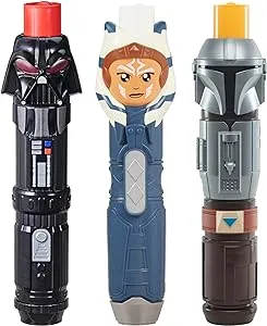 STAR WARS Lightsaber Squad 3-Pack, The Mandalorian, Ahsoka, and Darth Vader Lightsabers, Toys for 4 Year Old Boys and Girls (Amazon Exclusive)