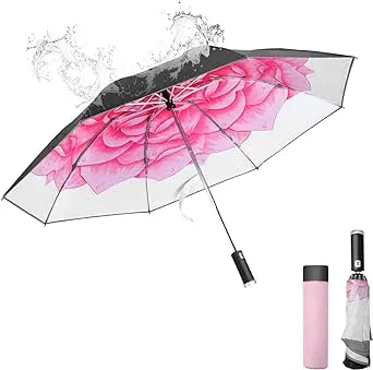 Umbrella Windproof Travel Umbrellas for Rain - Easy Auto Open Close, Durable & Compact Umbrella, Strong Metal Frame, Windproof and Waterproof Umbrella for Travel