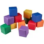 ECR4Kids SoftZone Patchwork Toddler Building Blocks, Foam Cubes, Assorted, 12...